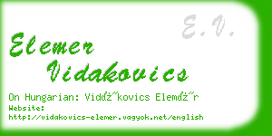 elemer vidakovics business card